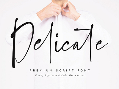 Delicate Script branding calligraphy chic clean font handwritten modern professional wedding