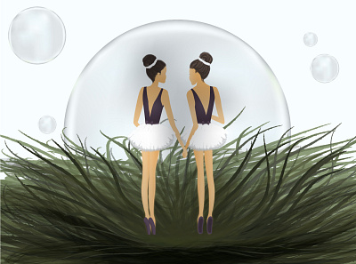 BALLERINAS illustration vector