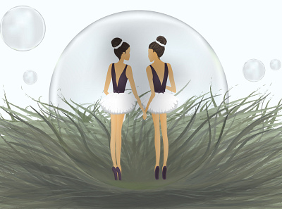 BALLERINAS illustration vector