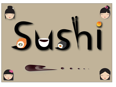 Sushi branding design illustration vector