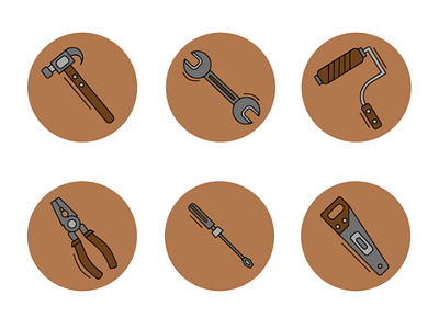 Toolset flat illustration icon set icons illustrator tools