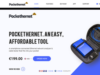 Pockethernet creative website ecommerce site one page site ui ux design website