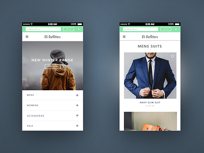 Eli Outfitters Design clothing design interface iphone mobile