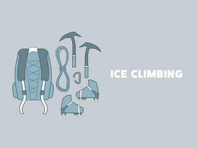 Ice Climbing colour extreme ice climbing icon set sport