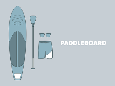Paddleboard colour extreme icon set paddleboarding sport