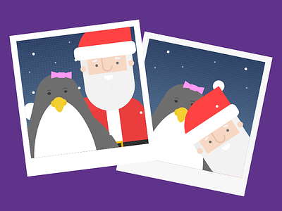 Penguin Polaroids christmas flat kids penguin santa video