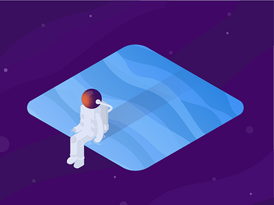 Astronaut just chillin' astronaut isometric planet space