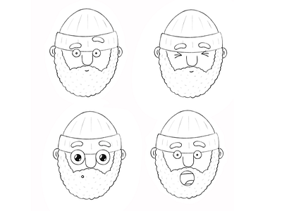 Granda's Expressions character design emotion granda kids sketches