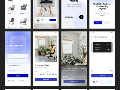 Kleine Chair Buying App app branding design flat icon minimal ui ux web website