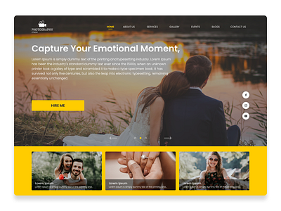 Photography Website Homepage branding design logo typography ui webdesign