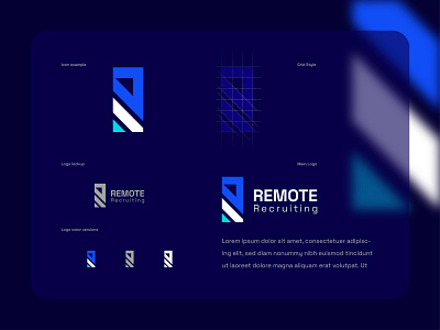 REMOTE RECRUITING bluetechlogo brandidentity branding design connectionlogo customlogo goldenratiologo grid gridlogo letterlogo logodesignpresentation logoideas logotype moderntechlogo rletterlogo rmcreation serverlogo techlogo technology websitelogo wifilogo