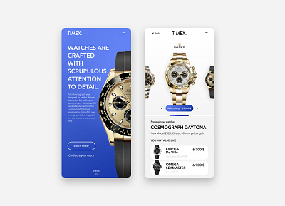 TIMEX app design graphic design mobile ui ux