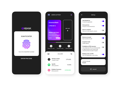 ONBANK app branding design graphic design mobile ui ux