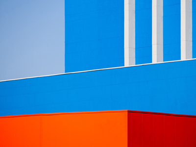 GEOMETRIE #1 blue building colors design digital geometric geometrie graphic minimal orange photo urban