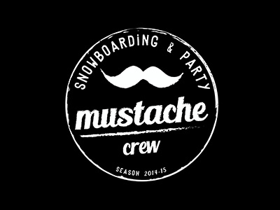 MUSTACHE CREW crew logo mountain mustache snow snowboard snowboarding sticker swag type