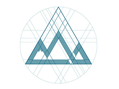 PAOLO PETTIGIANI - PERONAL LOGO CONSTRUCTION bechance blue design geometric graphic logo minimal minimalism mountain snow triangle triangular