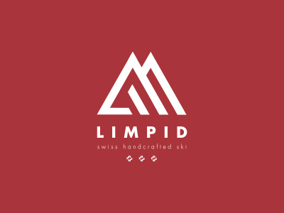 LIMPID SKIS LOGO brand design identity limpid logo minimal minimalism mountains red ski skis triangle