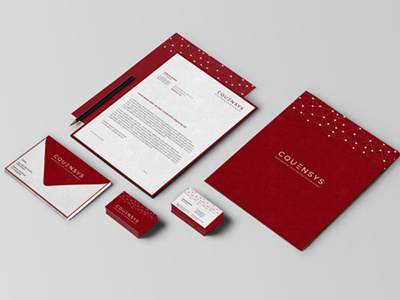 Cquensys Identity Mockup brand business card cquensys design e graphic identity logo mockup red