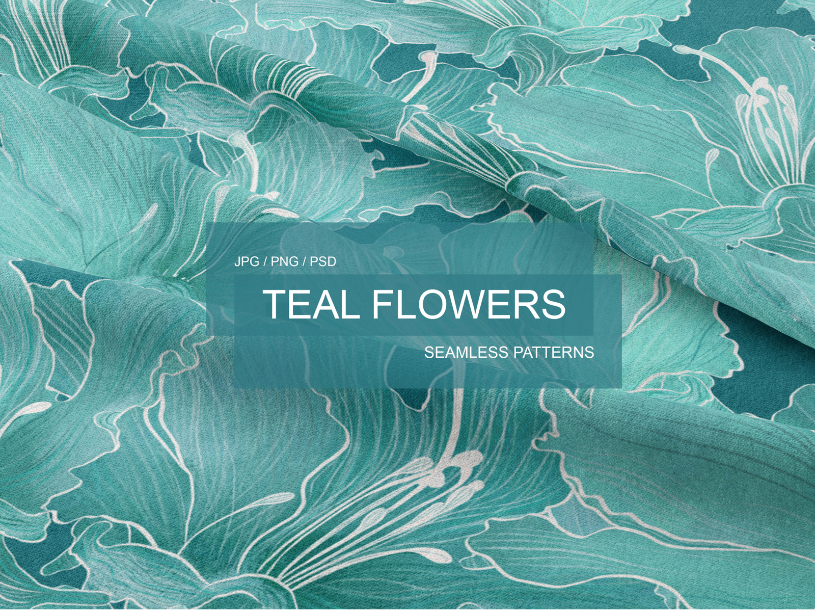 teal flower patterns