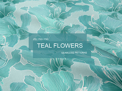 teal flower patterns