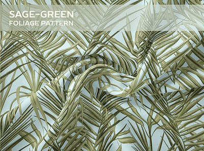 Sage-green foliage pattern artwork branding design fabric fabric design fashion fashion design for kitchens illustration tropical foliage