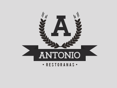 Antonio restaurant antonio logo flat black flat logo flat restaurant lithuania restaurant logo