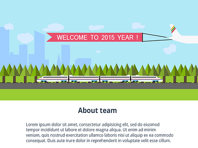 Welcome to 2015 year ! 2015 airplane illustration illustration lietuva lithuania train illustration vilnius web design welcome year