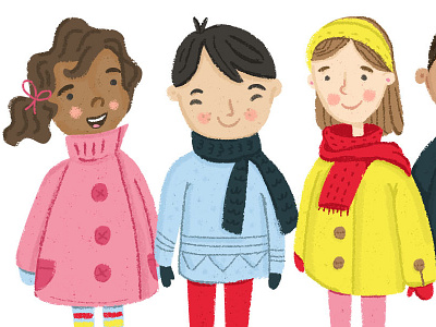 All Smiles children diversity ethnicity holiday kids race winter winter clothing winter gear winter kids