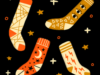 October Socks halloween october pattern socks surface design textile design