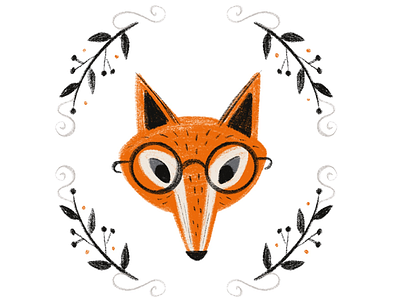 Mr. Fox animals autumn fall fox glasses inktober woodland woodland animals