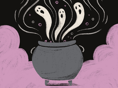 Evening Brew brew cauldron ghost ghosts halloween inktober potion potions spirits witch