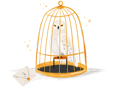 Hedwig bird birdcage harry potter hedwig hogwarts magic mail owl wizard