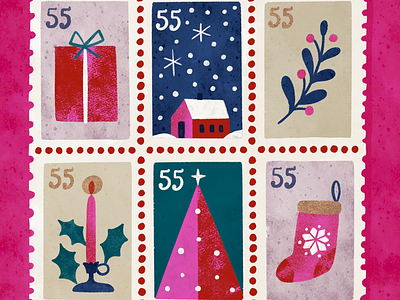 Holiday Stamps christmas christmas stamps happy mail holiday stamps mail post postage snow stamps stocking