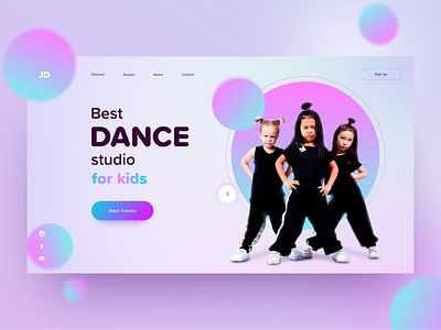 Main page for Dance studio color concept daily dance design dribbble first page homepage kids studio ui uxui webdesign website design