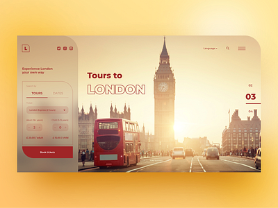 Tours to London concept design dribbble europe homepage london travel ui web webdesign