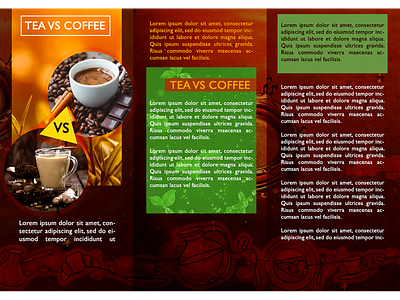Brochure design - Tea vs Coffee brochure design coffee design tea