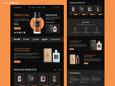 PERFUME LANDING PAGE DESIGN DARK