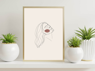 girl continuous lineart abstract art boho continuous line design flat illustration lineart minimal vector