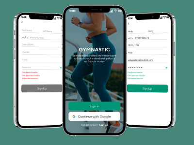 Smart Gym Sign Up - Mobile Apps app dailyui design illustration mobiledesign ui ux