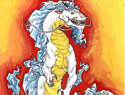 Dragon character cool art creature creature concept dragon hand drawn illustration inking white dragon