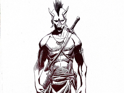 troll warrior illustration character comic art cool art fantasy hand drawn illustration inking troll