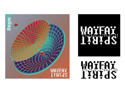 Album Cover and Logo Waï Faï Spirit branding collage computer design electronic illustration logo pixel vector
