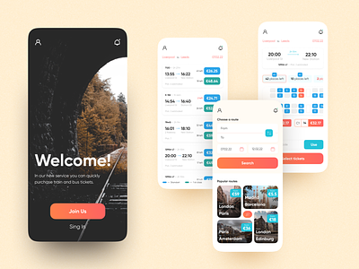 Mobile App | Train Ticket Service 2022 design app design appdesign minimal design minimalistic app mobile app mobile app design ui ux app