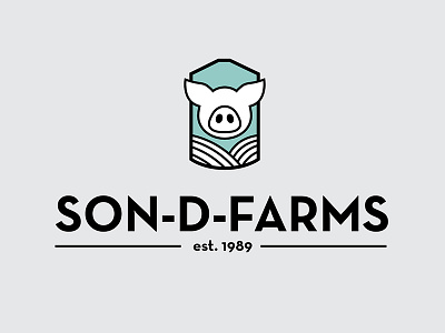 Son D Dribbble beans branding corn family owned farm farmer field grain logo midwest pig pork