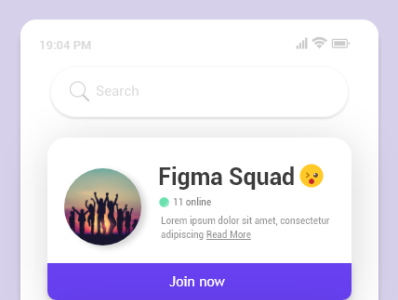 Group widget design mobile