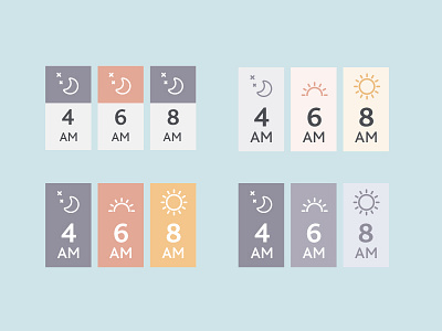 Good Morning color day flat icons morning night pastel simple soft tag time