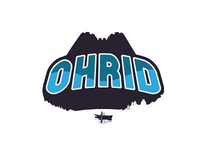 Ohrid badge branding illustration lake logo macedonia ohrid silhouette sticker symbol typography unesco vector