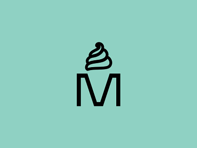 M ice clean customtype icecream logo logodesign macedonian minimal negativespace simple smart typography
