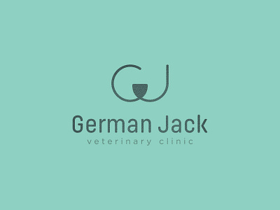 German Jack clean clinic dog logo minimal smart typologo vet veterinary