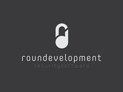Roundeveloment Logo development keylock logo minimal round security smart software symbol